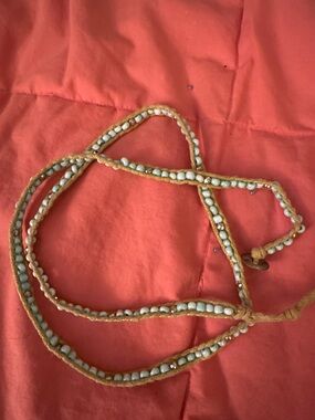 Handcrafted Gold-Tone Seed Bead Wrap Bracelet- Yellow